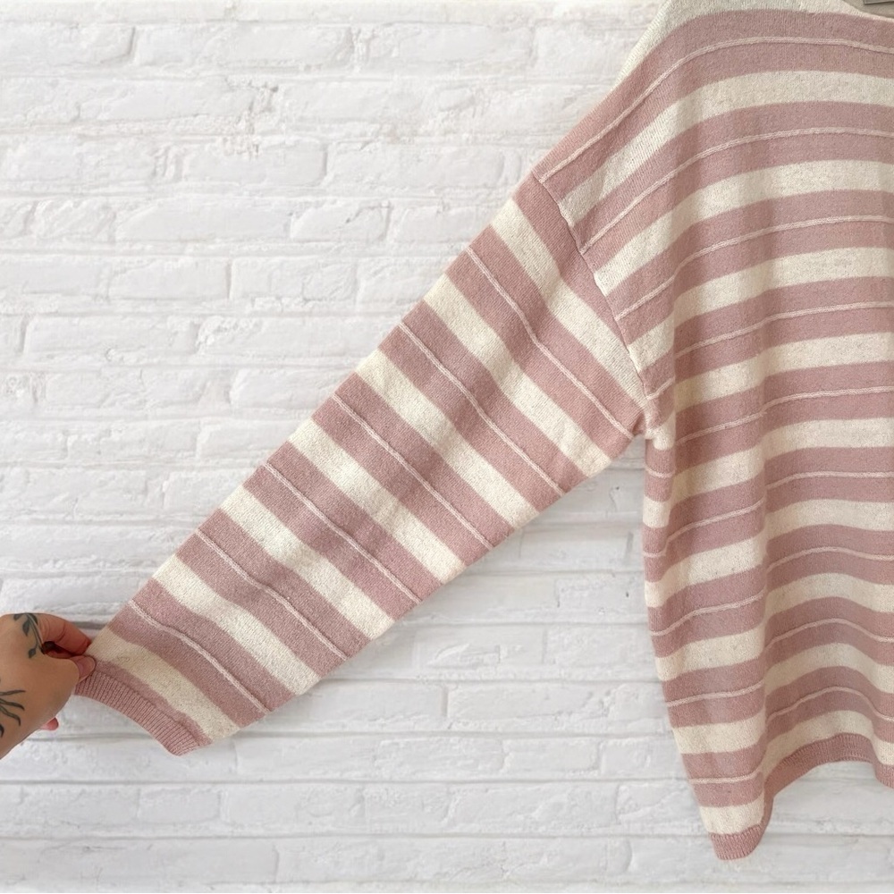 All Saints Cassia Jumper Striped Oversized Pink and Cream Size XS - Picture 7 of 12